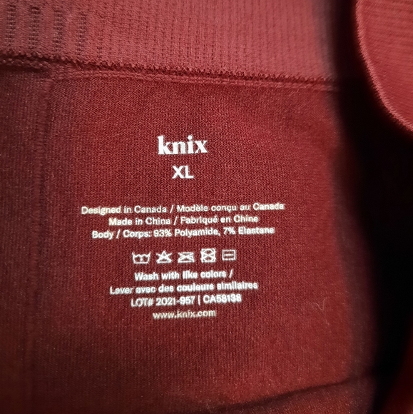 NWOT 💥 Knix Seamless Leggings, Colour: Dark Cherry, Size XL - Picture 8 of 11